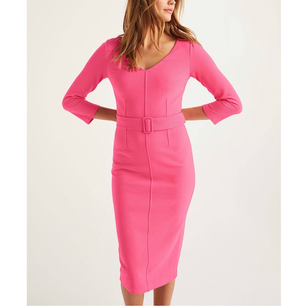 Bright Camellia Margie Belted Bodycon Dress